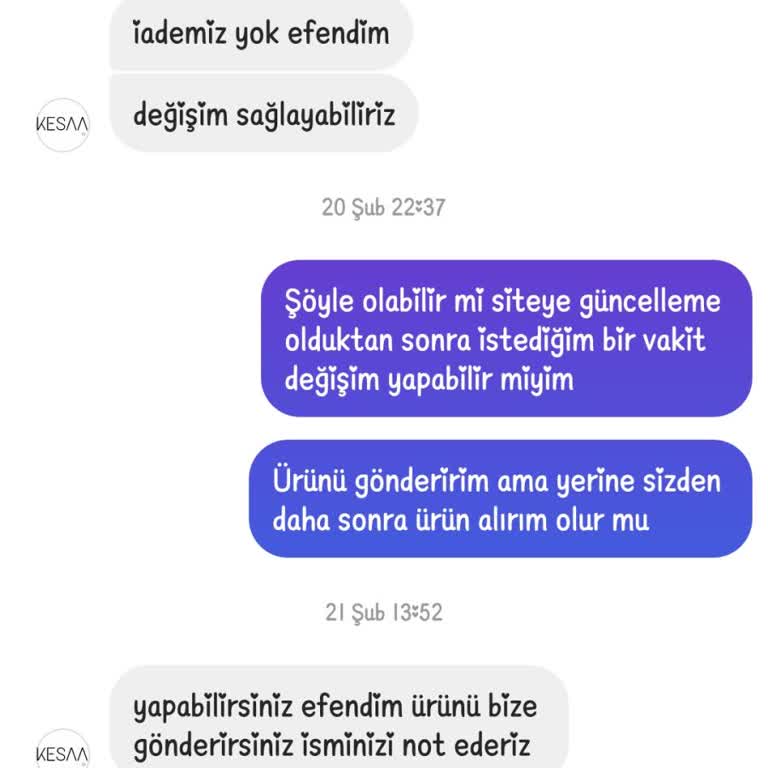 Kesaa Design İşlemimle İlgilenmiyor. Param Ve Ürün Onlardadır.