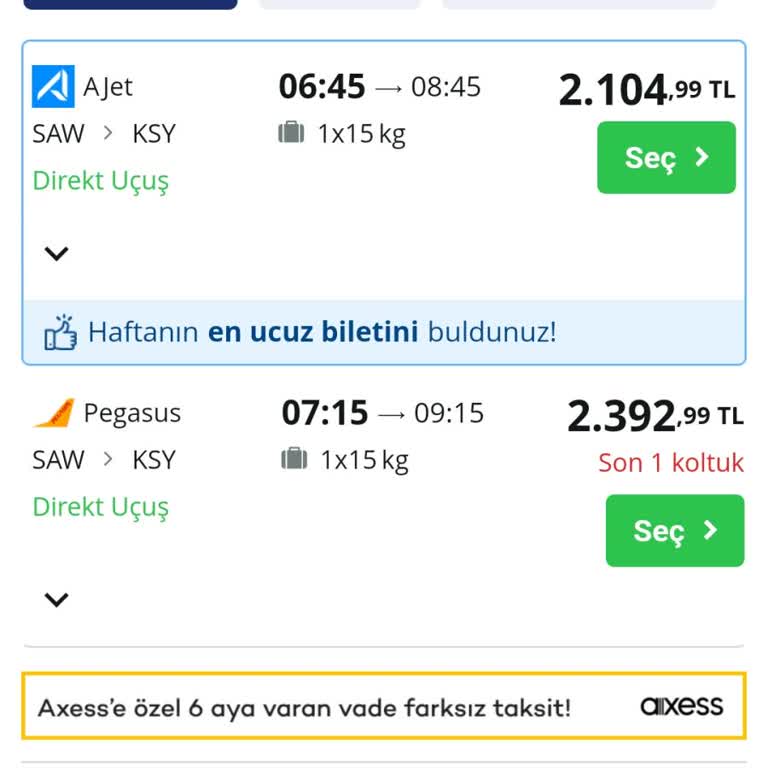 Ajet Erken Saatte Uçuş Ve Yetersiz Sefer