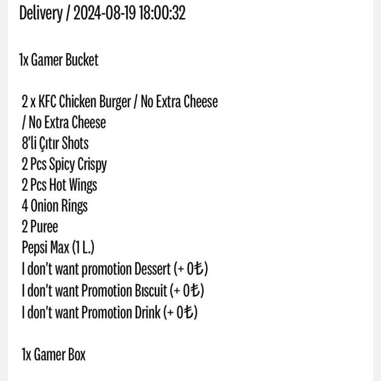 KFC Sipariş Sorunu ( Teslimat Yapamıyorsanız Yapanlara Bırakın)
