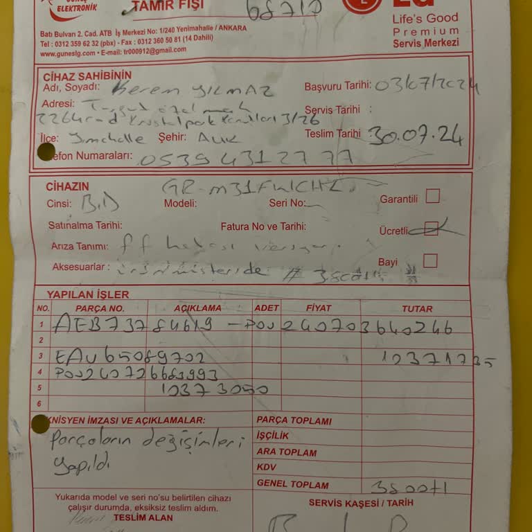 LG Buzdolabı Servisi Bir Dediği Bir Dediğini Tutmuyor.