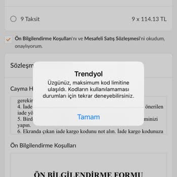 Trendyol'da Canlı Yayın İndirim Kodu Sorunu