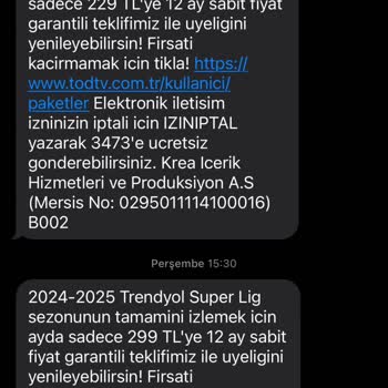 TOD Tv Tod Yüksek Üyelik Teklif Fiyat