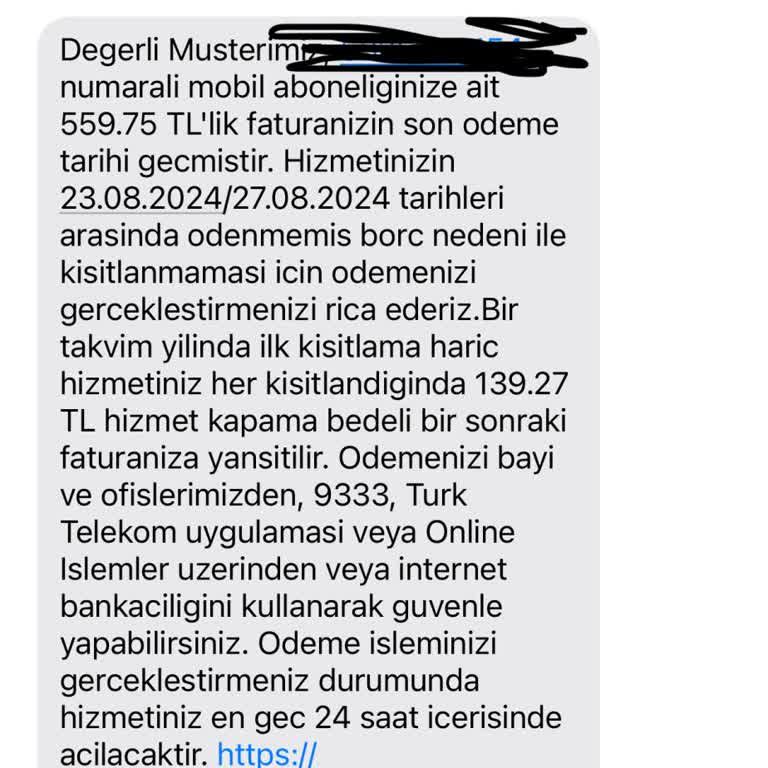 Taahhüde Uymayan Türk Telekom Mobil