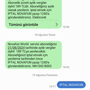 İzinsiz Abonelik Yenilemesi Hakkında Acil Yardım Talebi