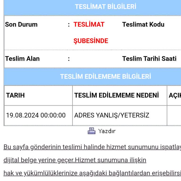 Aras Kargo Firması Kargolarımızı Sürekli Şubeden Teslim Almak