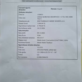 Sigortalı LG TV'im Arızası Giderilmeden Bana Geri Getirildi