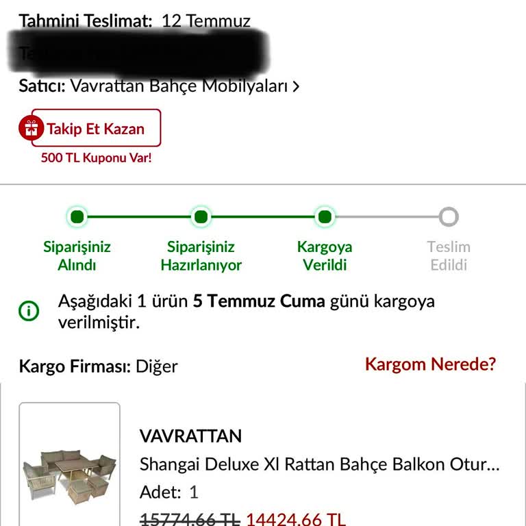 Vavrattan Teslim Edilmeyen Ürün