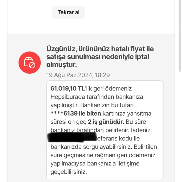 Hepsiburada Haber Vermeden Sipariş İptali