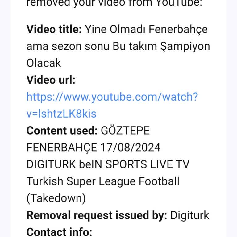 Digiturk Dijital Saniyelik Video Youtube.com İhtar Attı