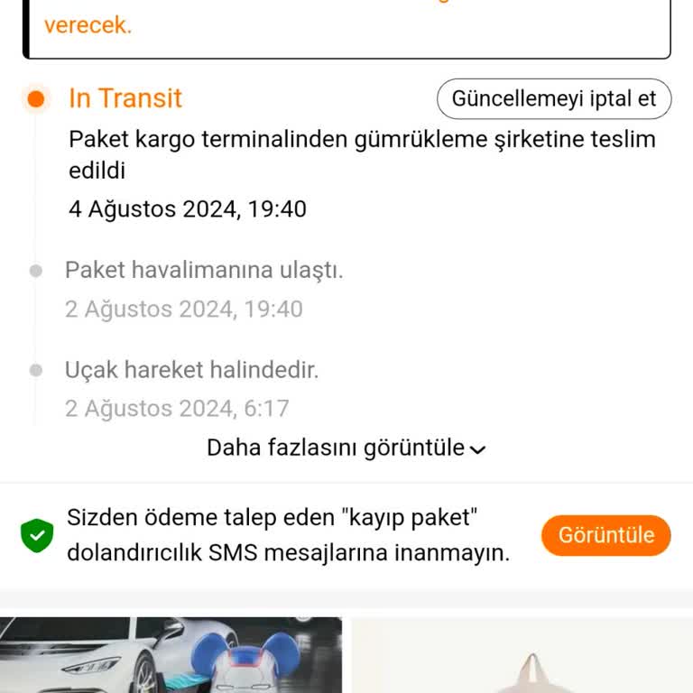 Temu Gümrükte Kalan Ürünlerim