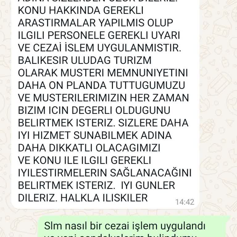 Uludağ Turizm Uludağ Firması İle Seyahat Eşyalarımın Kaybolması