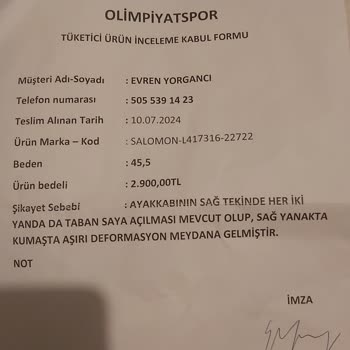 Salomon Supercross Değişim Talebim