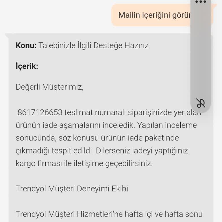Trendyol İade Kargoyu Kaydedip İade Vermedi