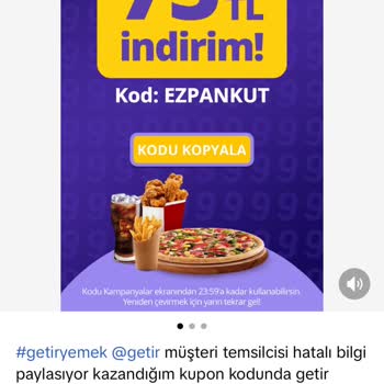Getir Kupon Kodu Geçersiz /ilgisiz Temsilci