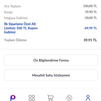 Pazarama Uygulamasında İndirim Çekinin Geçersiz Sayılması