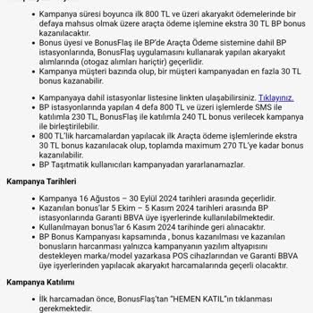 Garanti BBVA BonusFlaş Da BP De Araçta Paracard İle Ödeme Yapılamaması