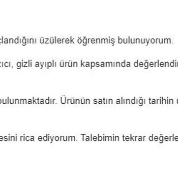Samm Teknoloji Samm Market Ayıplı Ürün İade Hakkım Değerlendirilmiyor