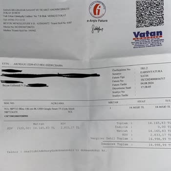 Vatan Bilgisayar Sattığı TCL Marka Ayıplı TV’yi İade Almıyor