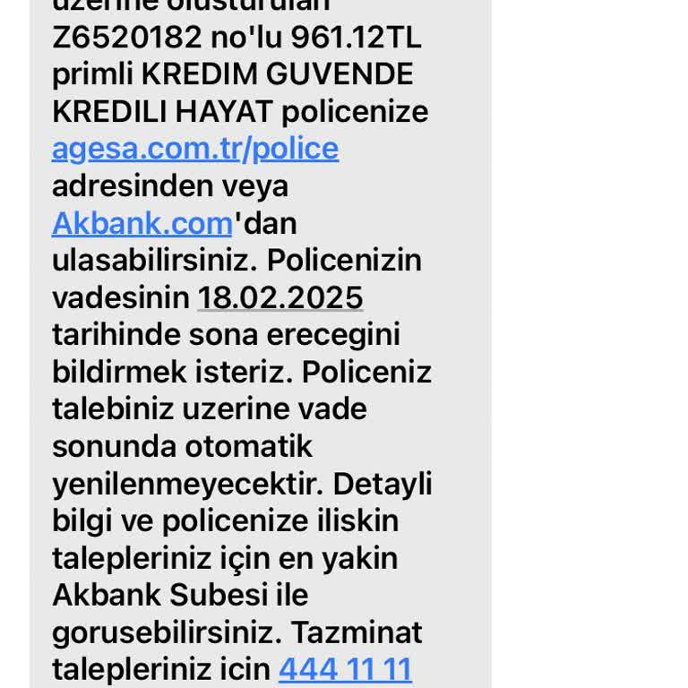Akbank Kredim Güvende Kredili Hayat Poliçesi Kesme