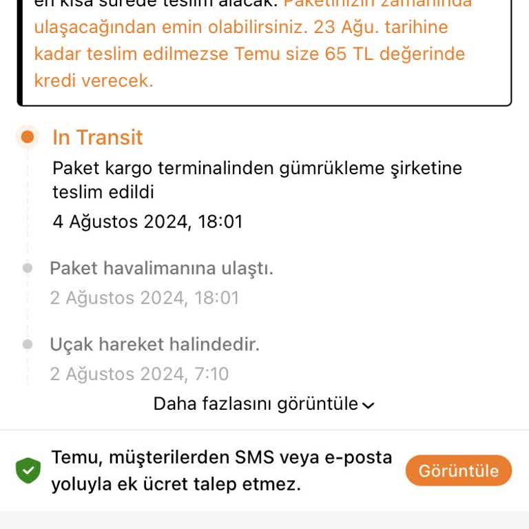 Temu Kargom Gümrükte Bekliyor