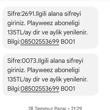 Playweez Aboneliği Haberim Ve İznim Dışı Yapılıyor