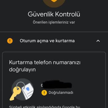 Gmail Kurtarma Numarama Kod Gelmiyor