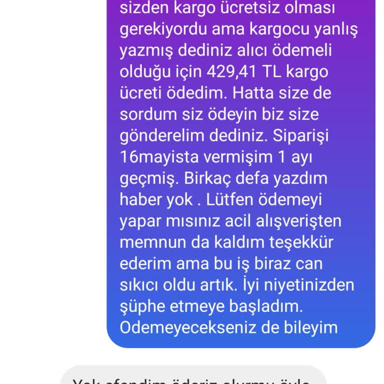Egeden_dogal_gelsin (Instagram) Dürüst Değilsiniz Yüklü Kargo Ücretini Bana Ödettiniz!
