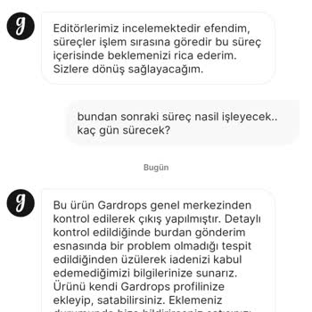 Gardrops İlanda Açıklamadaki Gibi Gelmeyen Ürünü İade Almadı.