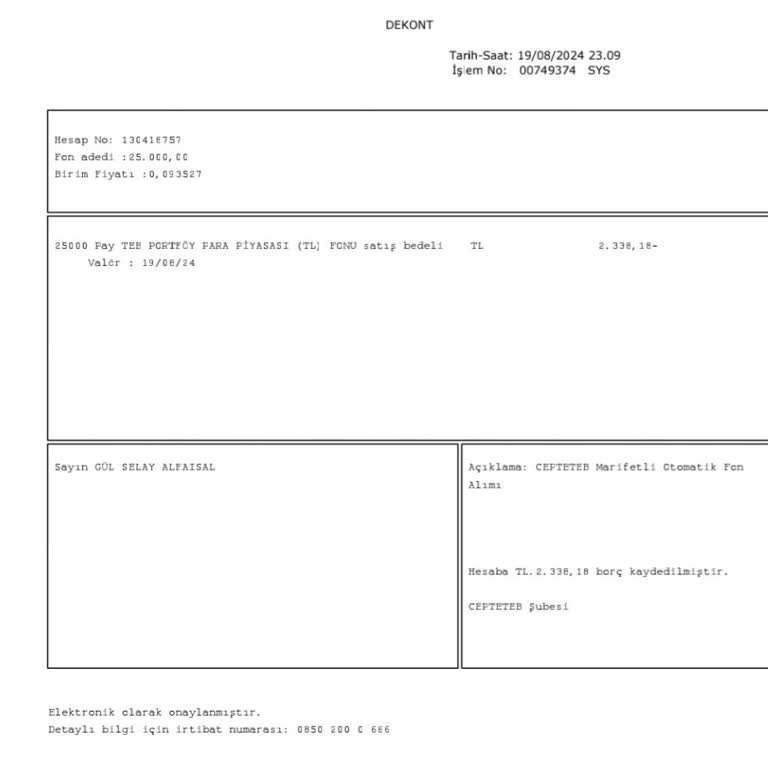 TEB Marifetli Hesap İzinsiz Para Tahsilatı Mağduriyeti