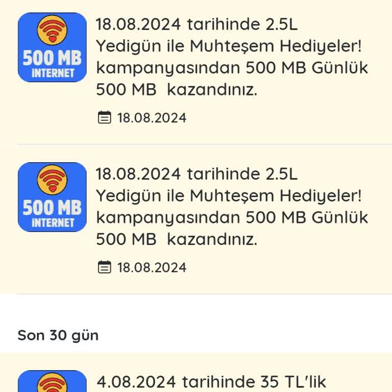 KazandıRio KazandiRio 500 MB İnternetimi Vermiyor