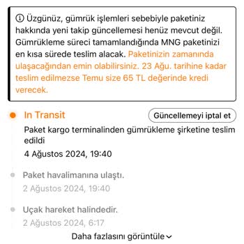 Temu Gümrükte Bekleyen Sipariş Ve İletişim Sorunu