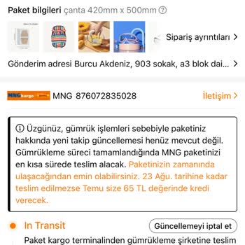 Temu Gümrükte Bekleyen Sipariş Ve İletişim Sorunu