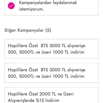 Boyner Hopi Paracık Kampanya Seçemiyorum