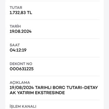 Akbank Ak Yatırım Borç Alacak İşlemleri Adı Altında Para Çekilmesi