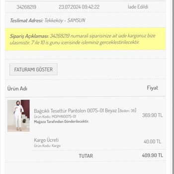 Sefamerve Para İadesinin Ödenmemesi