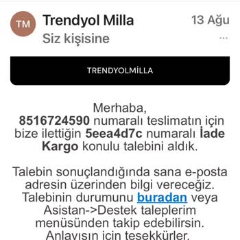 Trendyol Milla İademi Yapmıyor