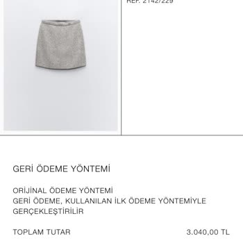 Zara Ürün İademi Yapmıyor