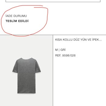 Zara Ürün İademi Yapmıyor