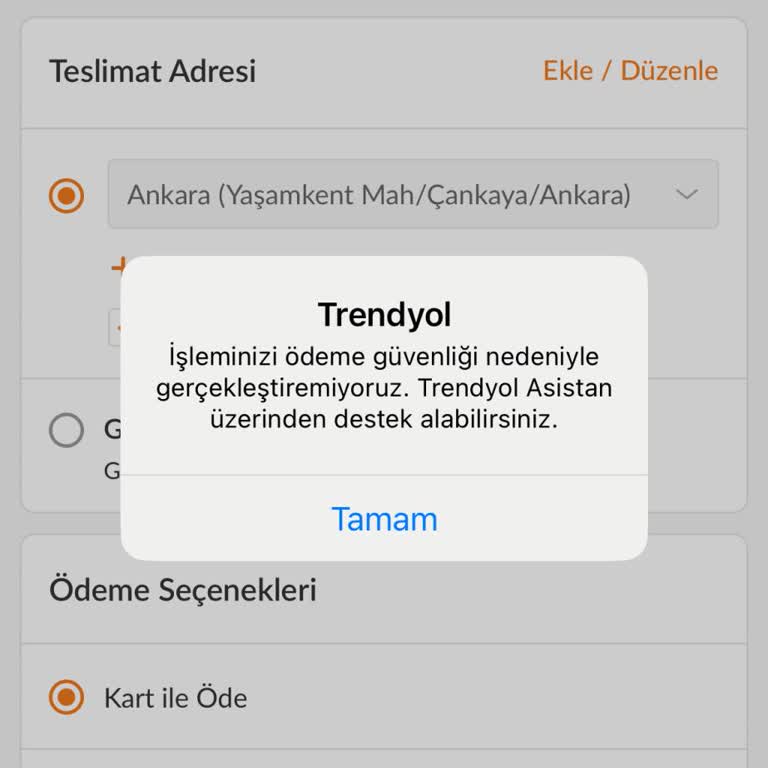 Trendyol Kredi Kartı Kullanımı Kısıtlaması