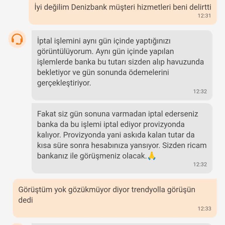 Denizbank Para İadesinin Yapılmaması