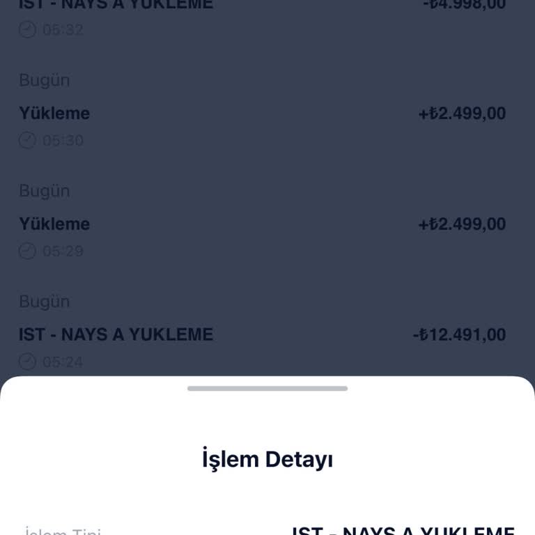 Naysa Para Yükledim Hesaba Geçmedi