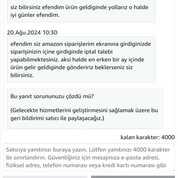 Amazon Kraft DTM Stokta Olmayan Ürün Satışı