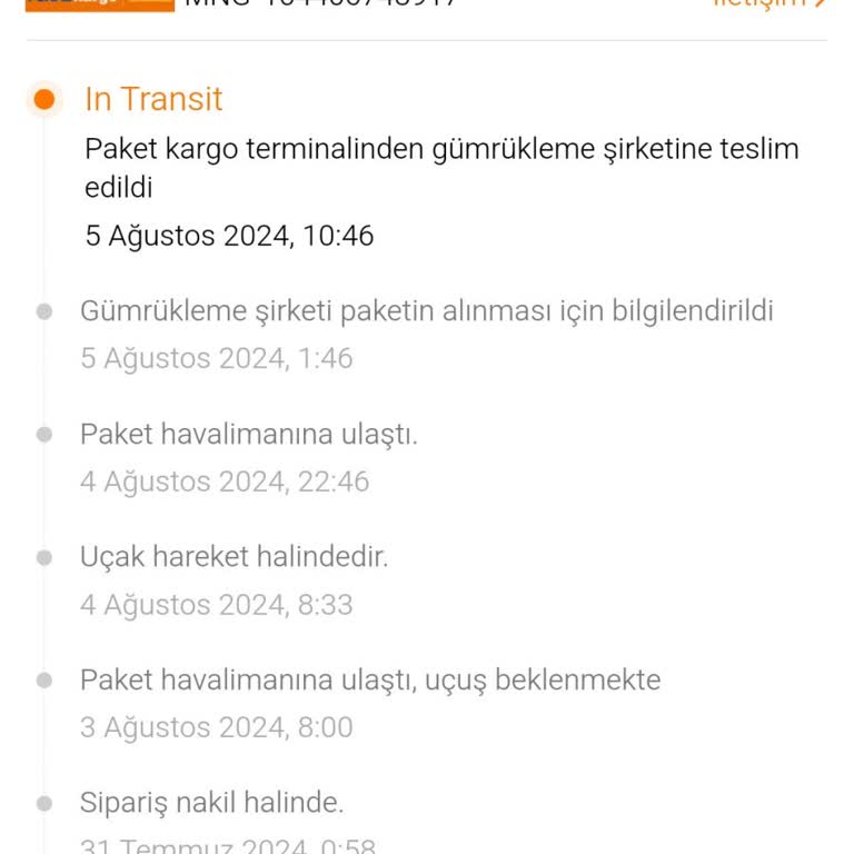 MNG Kargo Temu Kargom Gümrükten Teslim Alınmadı.