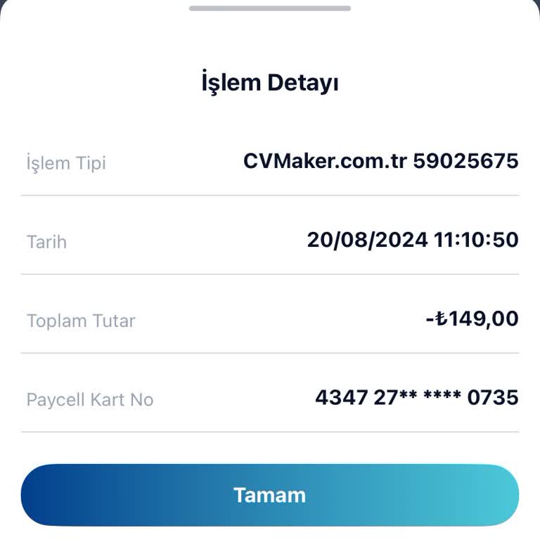 Üye Olmadan CV Marker Dan Kesilen Para