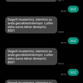 Türk Telekom Söz, ONAY Mesaj Cevap Vermedi