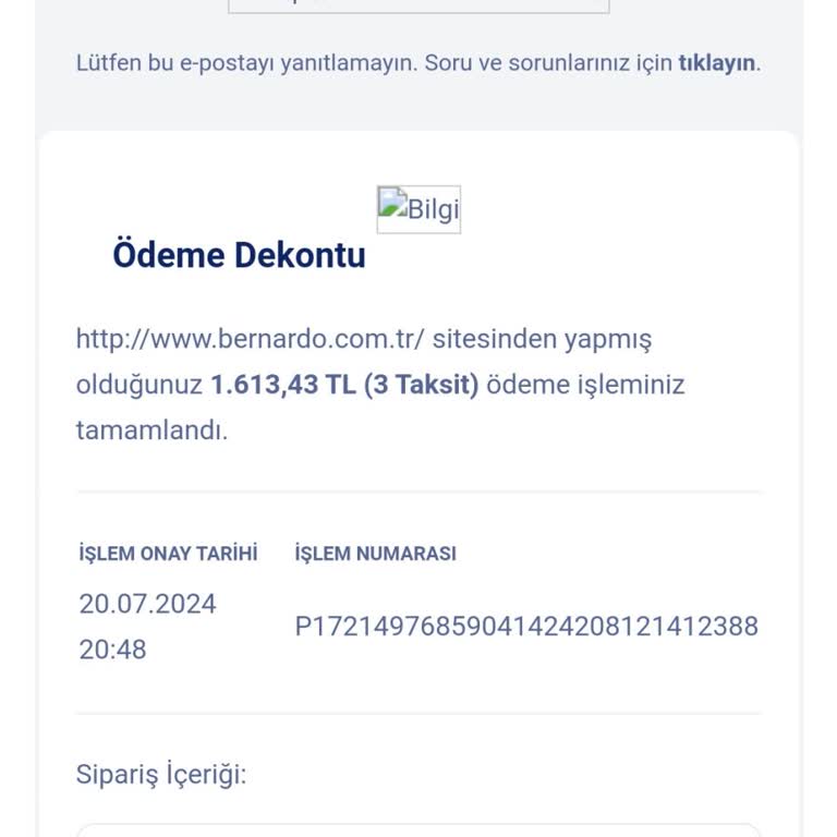 Bernardo Ürünümü Bir Aydır Ulaştırmadı