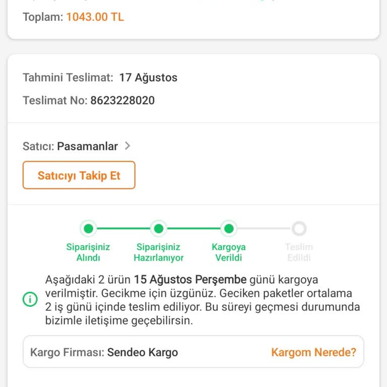 Trendyol Paşamanlar Satıcı Tül Perde Kargo Bir Türlü Getirmiyor Ürünü