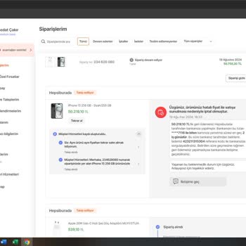 Hepsiburada Hatalı Fiyat Nedeniyle İptal Edilmesi