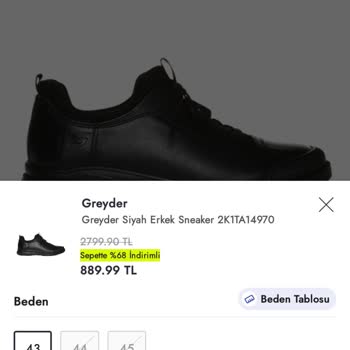 Boyner.com Da 889.99 TL Lik Ayakkabı Sepette 2.799 TL Oluyor