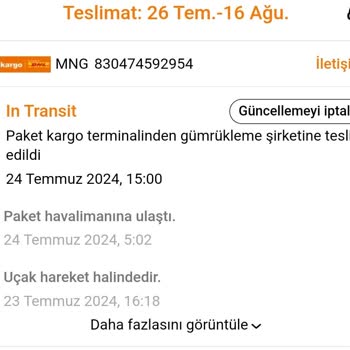MNG Kargo MNG Paket Kargo Terminalinden Gümrükleme Şirketine Teslim Edildi